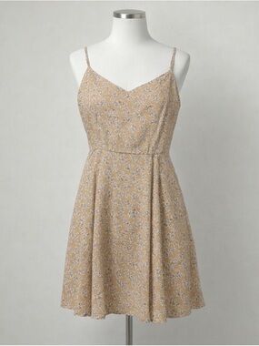 Blush Beige Floral Mini Dress